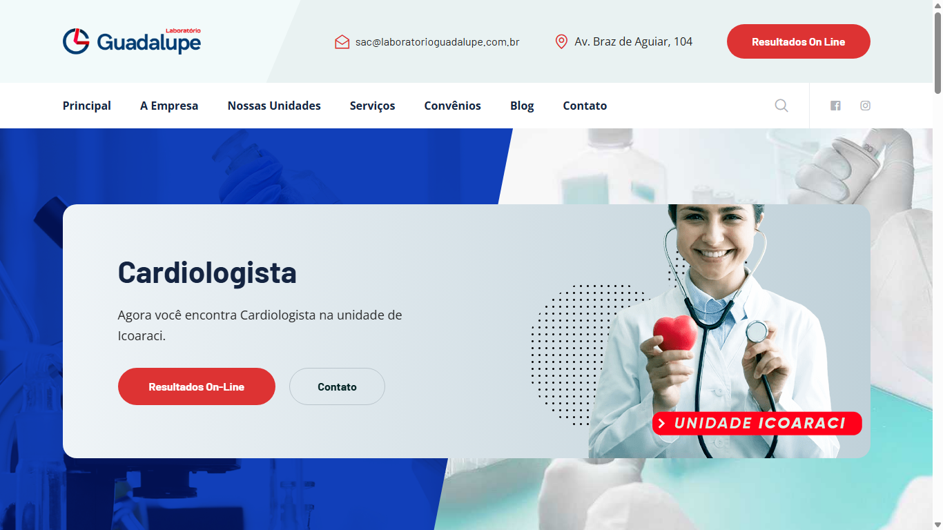 Site do Laboratório Guadalupe em Belém